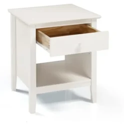 Nightstands-Kirkland's Home Brazilian Pine Wood Nightstand White