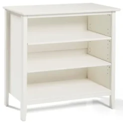 Bookshelves-Kirkland's Home Brazilian Pine Wood Short Bookshelf White