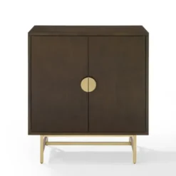 Cabinets & Sideboards-Kirkland's Home Brielle Golden Circle Wine Cabinet Brown
