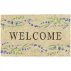 Doormats-Kirkland's Home Bright Summer Blossoms Coir Doormat Tan/Pink/Yellow
