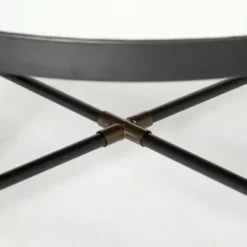 Coffee Tables-Kirkland's Home Bronze And Onyx Mirror Top Round Coffee Table