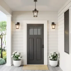 Outdoor Lighting-Kirkland's Home Bronze Classic Lantern Outdoor Sconce Brown