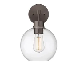 Outdoor Lighting-Kirkland's Home Bronze Glass Orb Outdoor Sconce Light Brown