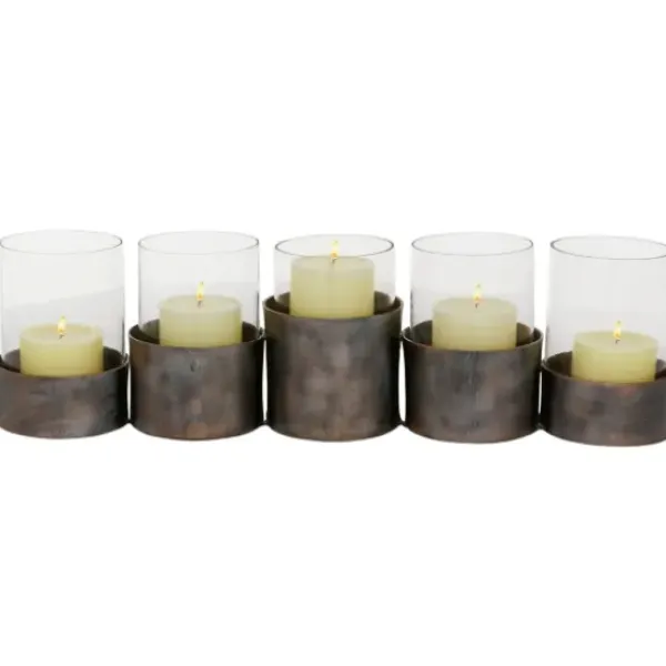 Candle Holders-Kirkland's Home Bronze Iron Runner Brown