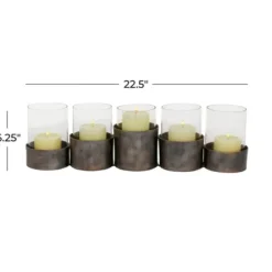 Candle Holders-Kirkland's Home Bronze Iron Runner Brown