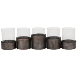 Candle Holders-Kirkland's Home Bronze Iron Runner Brown