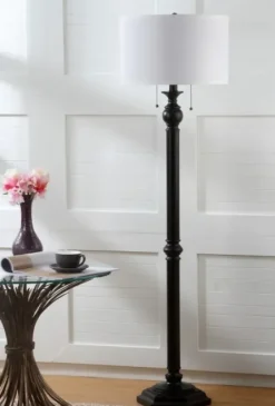 Floor Lamps-Kirkland's Home Bronze Jessie Floor Lamp Ivory
