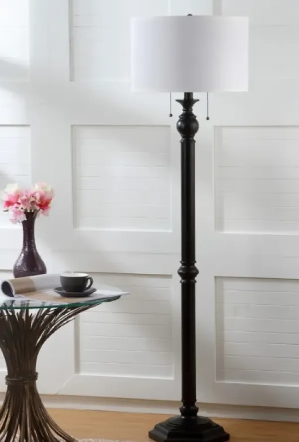 Floor Lamps-Kirkland's Home Bronze Jessie Floor Lamp Ivory