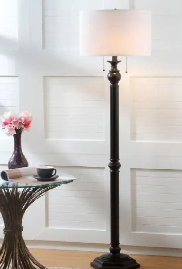 Floor Lamps-Kirkland's Home Bronze Jessie Floor Lamp Ivory