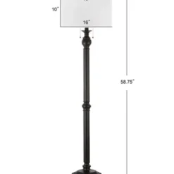 Floor Lamps-Kirkland's Home Bronze Jessie Floor Lamp Ivory
