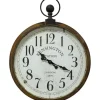 Clocks-Kirkland's Home Bronze Kensington Station Pocket Wall Clock