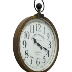 Clocks-Kirkland's Home Bronze Kensington Station Pocket Wall Clock