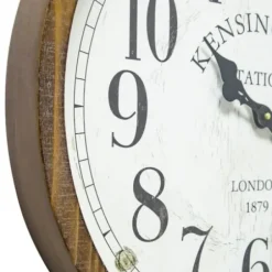 Clocks-Kirkland's Home Bronze Kensington Station Pocket Wall Clock