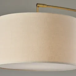 Floor Lamps-Kirkland's Home Bronze Metal Arched Oversized Shade Floor Lamp Brown