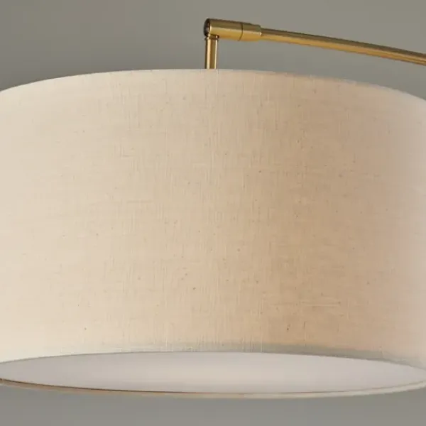 Floor Lamps-Kirkland's Home Bronze Metal Arched Oversized Shade Floor Lamp Brown