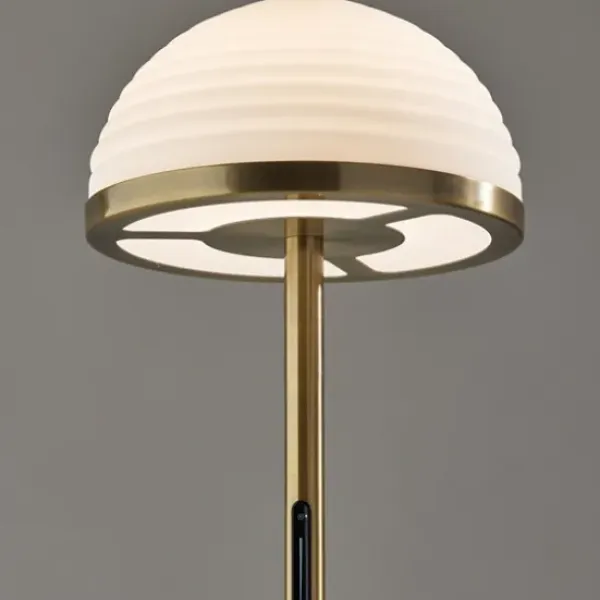 Floor Lamps-Kirkland's Home Bronze Metal Dome Shade Floor Lamp White