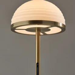 Floor Lamps-Kirkland's Home Bronze Metal Dome Shade Floor Lamp White
