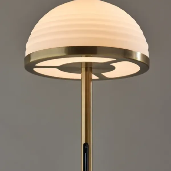 Floor Lamps-Kirkland's Home Bronze Metal Dome Shade Floor Lamp White