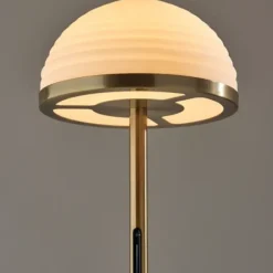 Floor Lamps-Kirkland's Home Bronze Metal Dome Shade Floor Lamp White