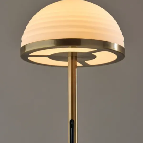 Floor Lamps-Kirkland's Home Bronze Metal Dome Shade Floor Lamp White