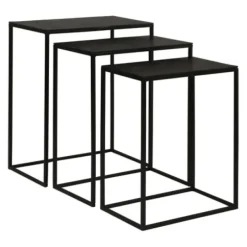 Accent & End Tables-Kirkland's Home Bronze Metal Nesting Side Tables, Set Of 3 Black