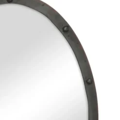 Decorative Mirrors-Kirkland's Home Bronze Metal Oval Ring And Rivet Trim Mirror