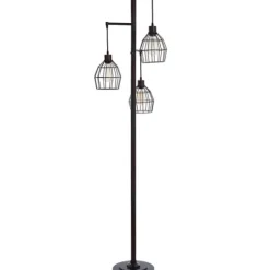 Floor Lamps-Kirkland's Home Bronze Metal 3-Tier Floor Lamp Brown
