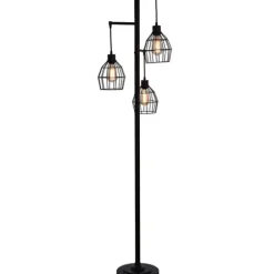 Floor Lamps-Kirkland's Home Bronze Metal 3-Tier Floor Lamp Brown
