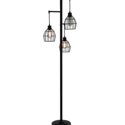 Floor Lamps-Kirkland's Home Bronze Metal 3-Tier Floor Lamp Brown