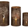 Candle Holders-Kirkland's Home Bronze Metal Tree Hurricanes, Set Of 3 Brown