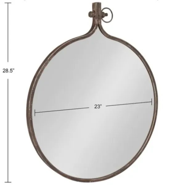 Decorative Mirrors-Kirkland's Home Bronze Metal Yitro Wall Mirror Brown