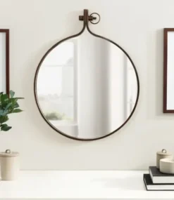 Decorative Mirrors-Kirkland's Home Bronze Metal Yitro Wall Mirror Brown
