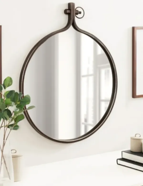 Decorative Mirrors-Kirkland's Home Bronze Metal Yitro Wall Mirror Brown
