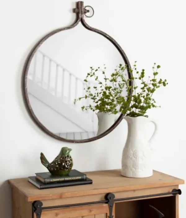 Decorative Mirrors-Kirkland's Home Bronze Metal Yitro Wall Mirror Brown