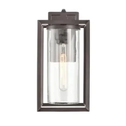 Outdoor Lighting-Kirkland's Home Bronze Open Seeded Glass Outdoor Sconce Brown