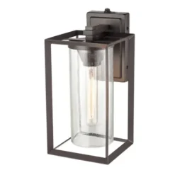 Outdoor Lighting-Kirkland's Home Bronze Open Seeded Glass Outdoor Sconce Brown