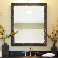 Framed Mirrors-Kirkland's Home Bronze Ornate Beveled Framed Wall Mirror