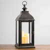 Lanterns-Kirkland's Home Bronze Plastic Lantern With Led Pillar Candles Brown