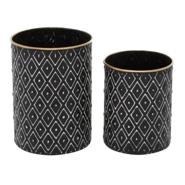 Decorative Bowls & Jars-Kirkland's Home Bronze Ribbed Ceramic Jars, Set Of 2 Brown