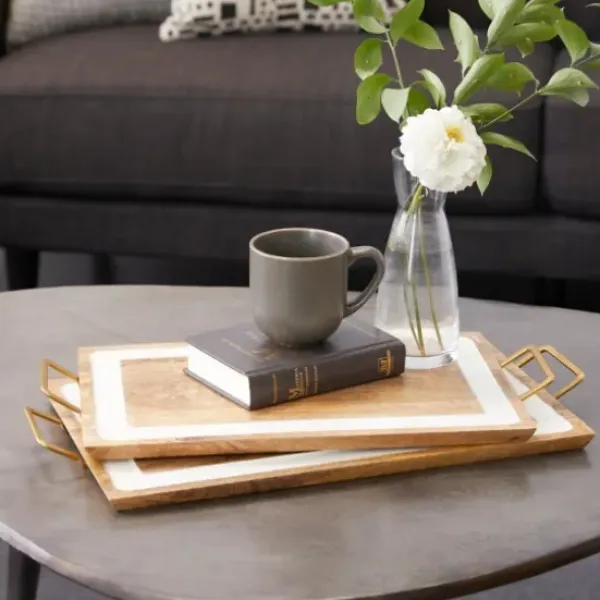 Decorative Trays-Kirkland's Home Bronze Scalloped Reflective Tray Brown