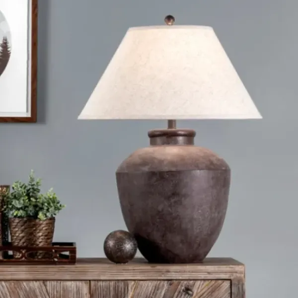 Table Lamps-Kirkland's Home Bronze Urn Resin Table Lamp Ivory