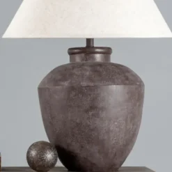 Table Lamps-Kirkland's Home Bronze Urn Resin Table Lamp Ivory