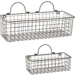 Wall Storage-Kirkland's Home Bronze Wall Hanging Wire Baskets, Set Of 2