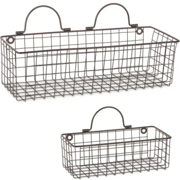 Wall Storage-Kirkland's Home Bronze Wall Hanging Wire Baskets, Set Of 2
