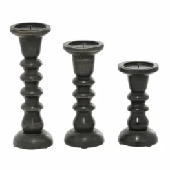 Candle Holders-Kirkland's Home Bronze Wood Column Candle Holders, Set Of 3 Brown