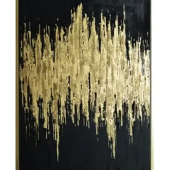 Canvas Art-Kirkland's Home Brooklyn Abstract Framed Canvas Art Print Black/Gold