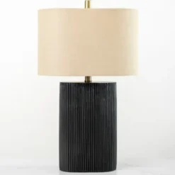Table Lamps-Kirkland's Home Brooks Ribbed Table Lamp Black