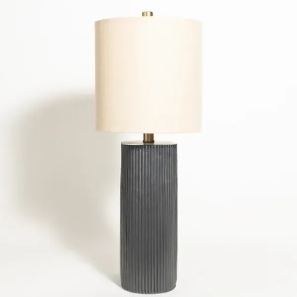 Table Lamps-Kirkland's Home Brooks Ribbed Table Lamp Black