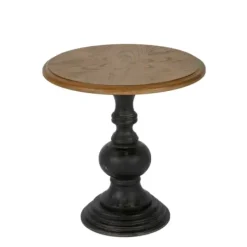 Accent & End Tables-Kirkland's Home Brown And Black Wooden Hemlock Accent Table Brown/Black