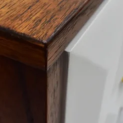 Nightstands-Kirkland's Home Brown And White Wood 2-Drawer Nightstand